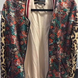 Scotch & Soda Multicolor Floral and Leopard Bomber Jacket